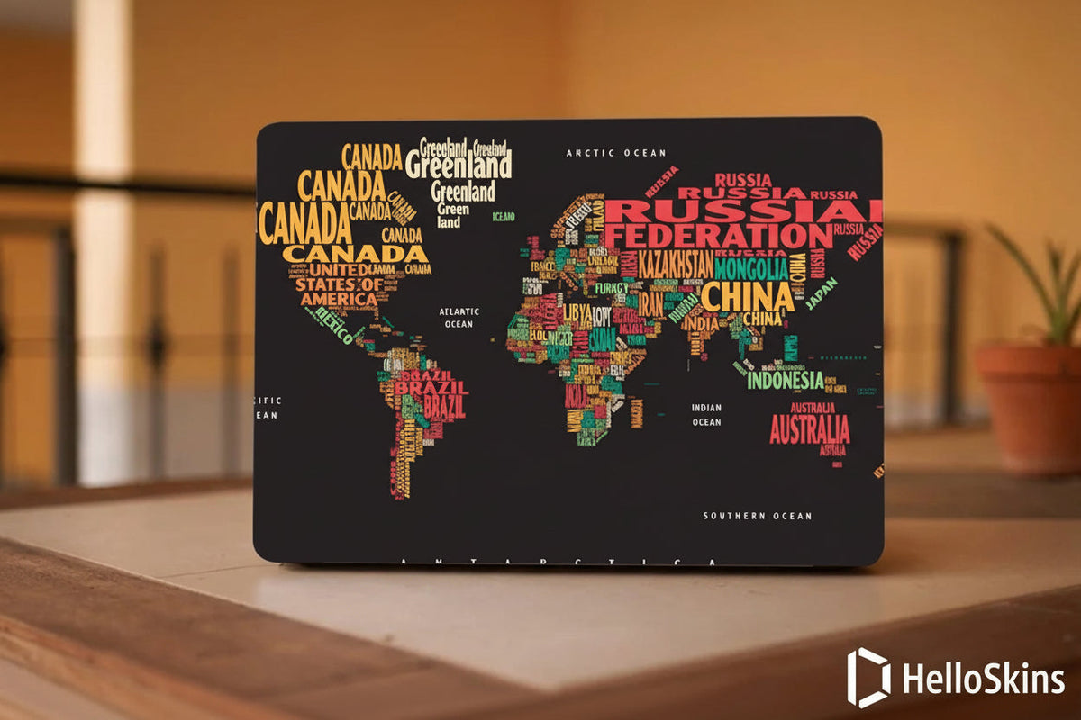 World Map Laptop Skin