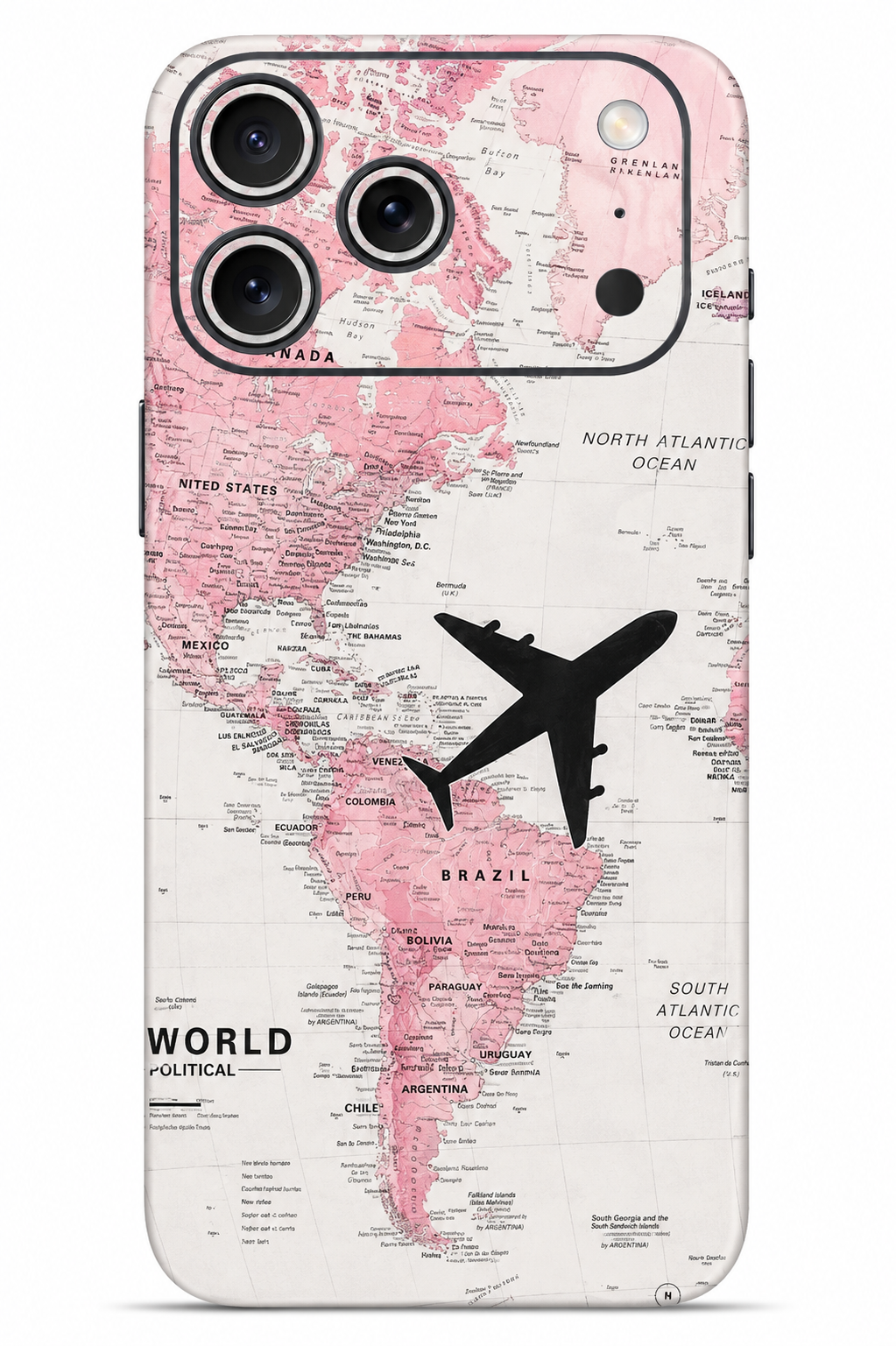 World Map Limited Edition Transparent Mobile Skin
